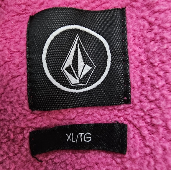 Girls Volcom Pink and Black Hooded Jacket with logos XL - Picture 9 of 11